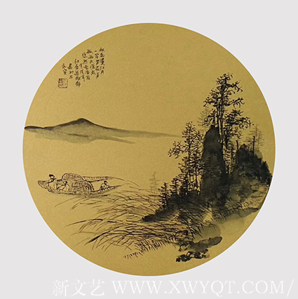 梁雅静作品 《悠然老渔翁》
